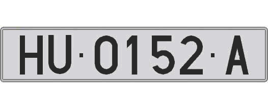 HU0152A matricula larga