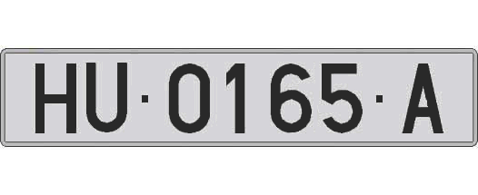 HU0165A matricula larga