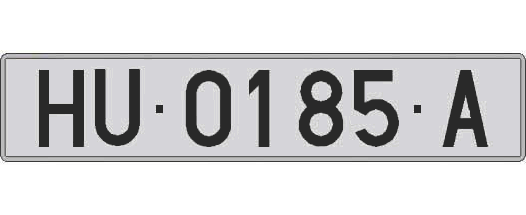 HU0185A matricula larga