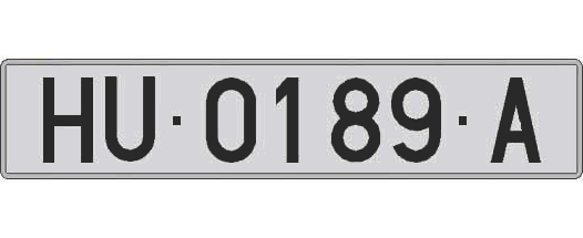 HU0189A matricula larga