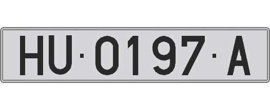 HU0197A matricula larga