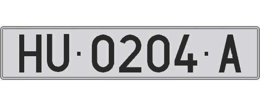 HU0204A matricula larga