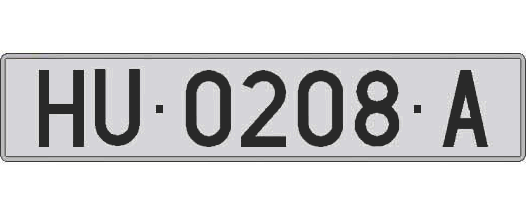 HU0208A matricula larga