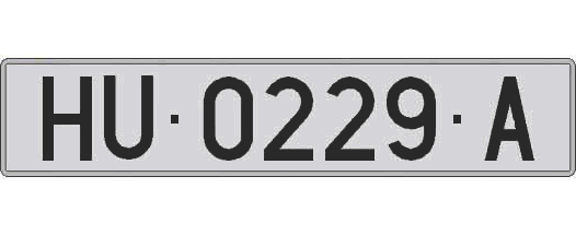 HU0229A matricula larga
