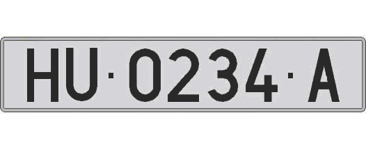 HU0234A matricula larga