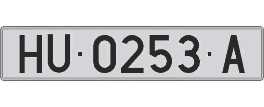 HU0253A matricula larga