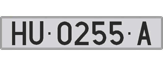 HU0255A matricula larga