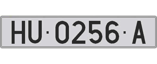 HU0256A matricula larga