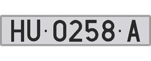 HU0258A matricula larga