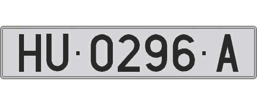 HU0296A matricula larga