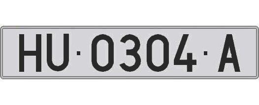 HU0304A matricula larga