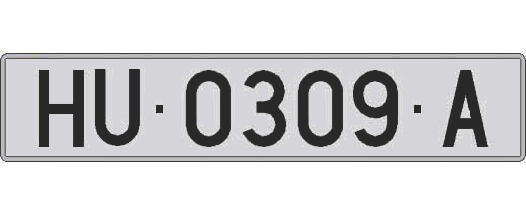 HU0309A matricula larga