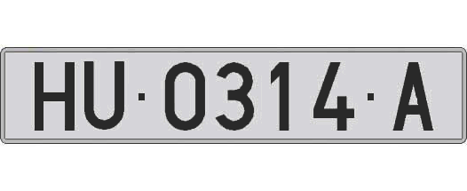 HU0314A matricula larga