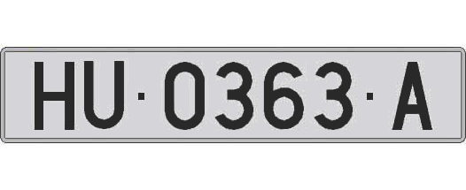HU0363A matricula larga
