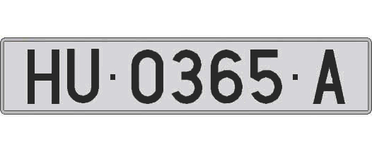 HU0365A matricula larga