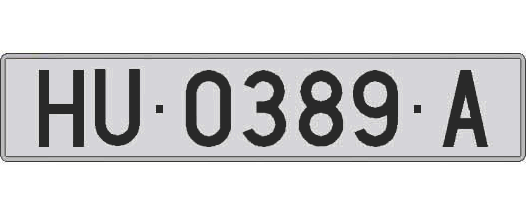 HU0389A matricula larga