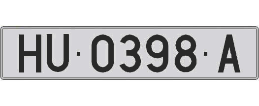 HU0398A matricula larga
