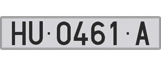 HU0461A matricula larga