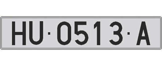 HU0513A matricula larga