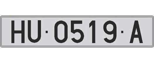 HU0519A matricula larga