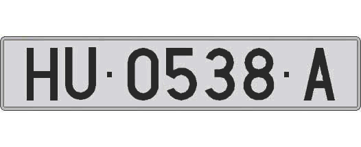 HU0538A matricula larga