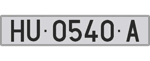 HU0540A matricula larga