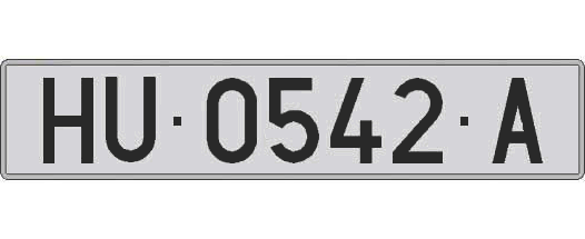 HU0542A matricula larga