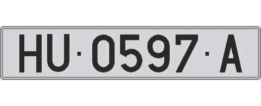 HU0597A matricula larga