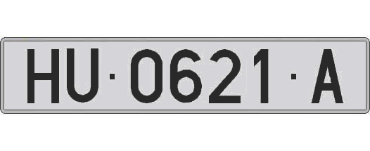 HU0621A matricula larga