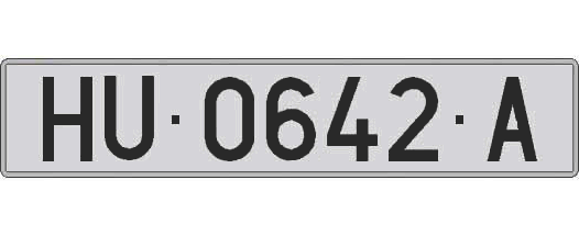 HU0642A matricula larga
