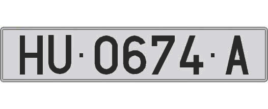 HU0674A matricula larga