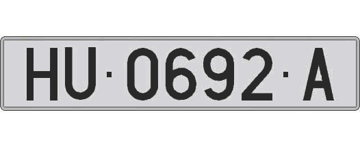 HU0692A matricula larga