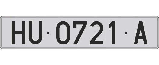 HU0721A matricula larga