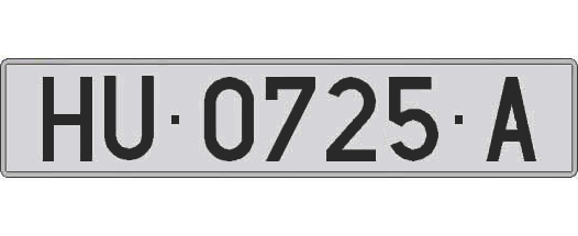 HU0725A matricula larga
