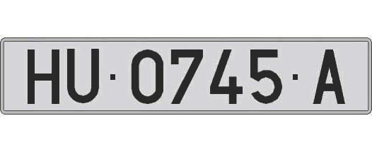 HU0745A matricula larga