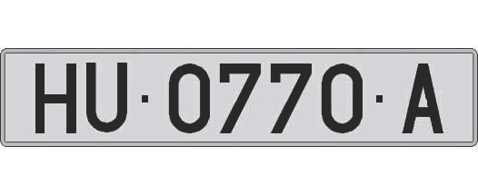HU0770A matricula larga
