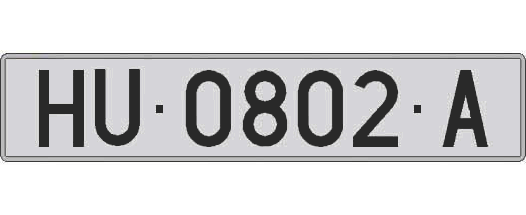 HU0802A matricula larga