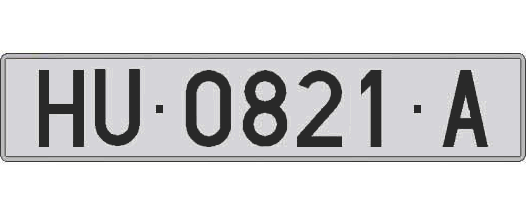 HU0821A matricula larga