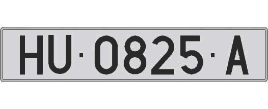 HU0825A matricula larga