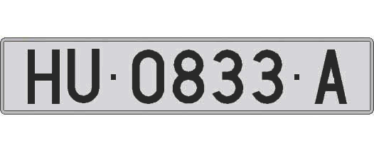HU0833A matricula larga
