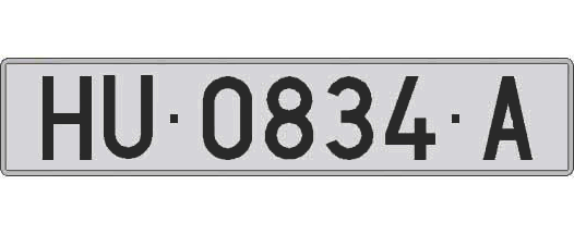 HU0834A matricula larga