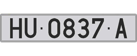 HU0837A matricula larga