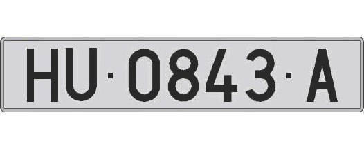 HU0843A matricula larga