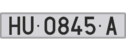 HU0845A matricula larga