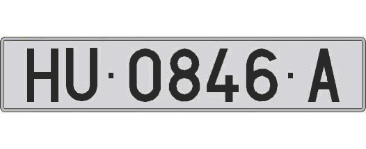 HU0846A matricula larga