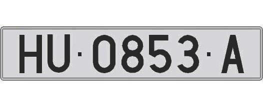 HU0853A matricula larga