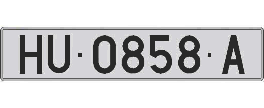 HU0858A matricula larga