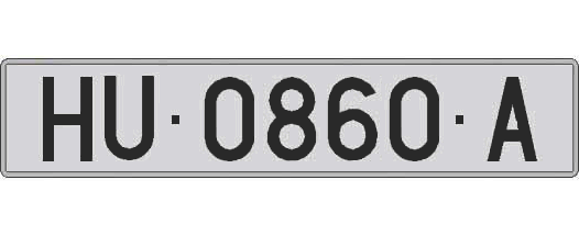 HU0860A matricula larga