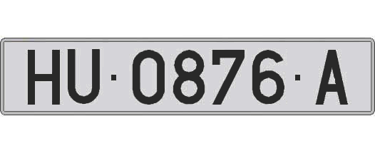 HU0876A matricula larga