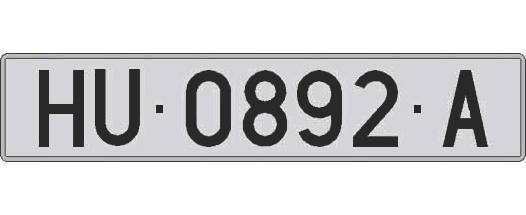 HU0892A matricula larga